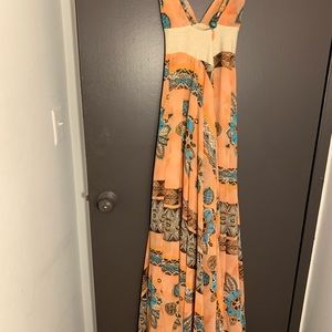 Tricia Fix long float dress - peach